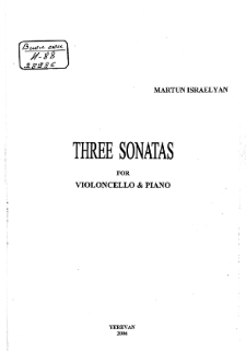 THREE SONATAS FOR VIOLONCELLO AND PIANO